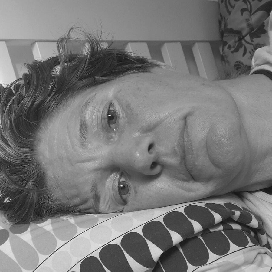 Lying down Me lying down looking a bit miserable